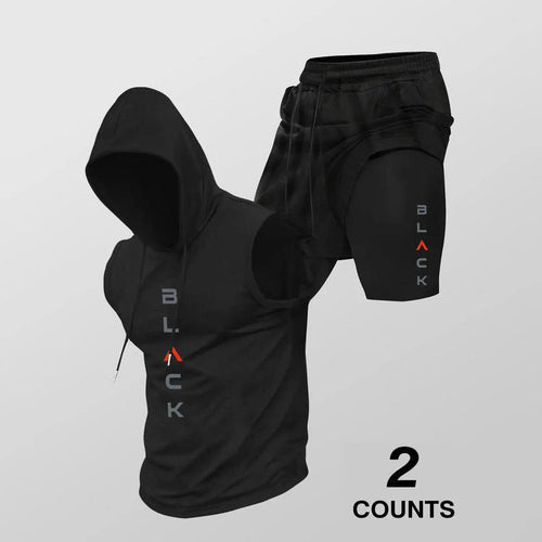 🏋️‍50% OFF NOW! 💪 Men’s Sleeveless Hoodie & Shorts Set – Athletic & Casual Fit – Breathable & Quick-Dry 🏋️‍♂️
