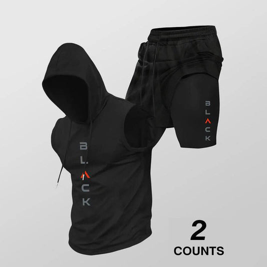 🏋️‍50% OFF NOW! 💪 Men’s Sleeveless Hoodie & Shorts Set – Athletic & Casual Fit – Breathable & Quick-Dry 🏋️‍♂️